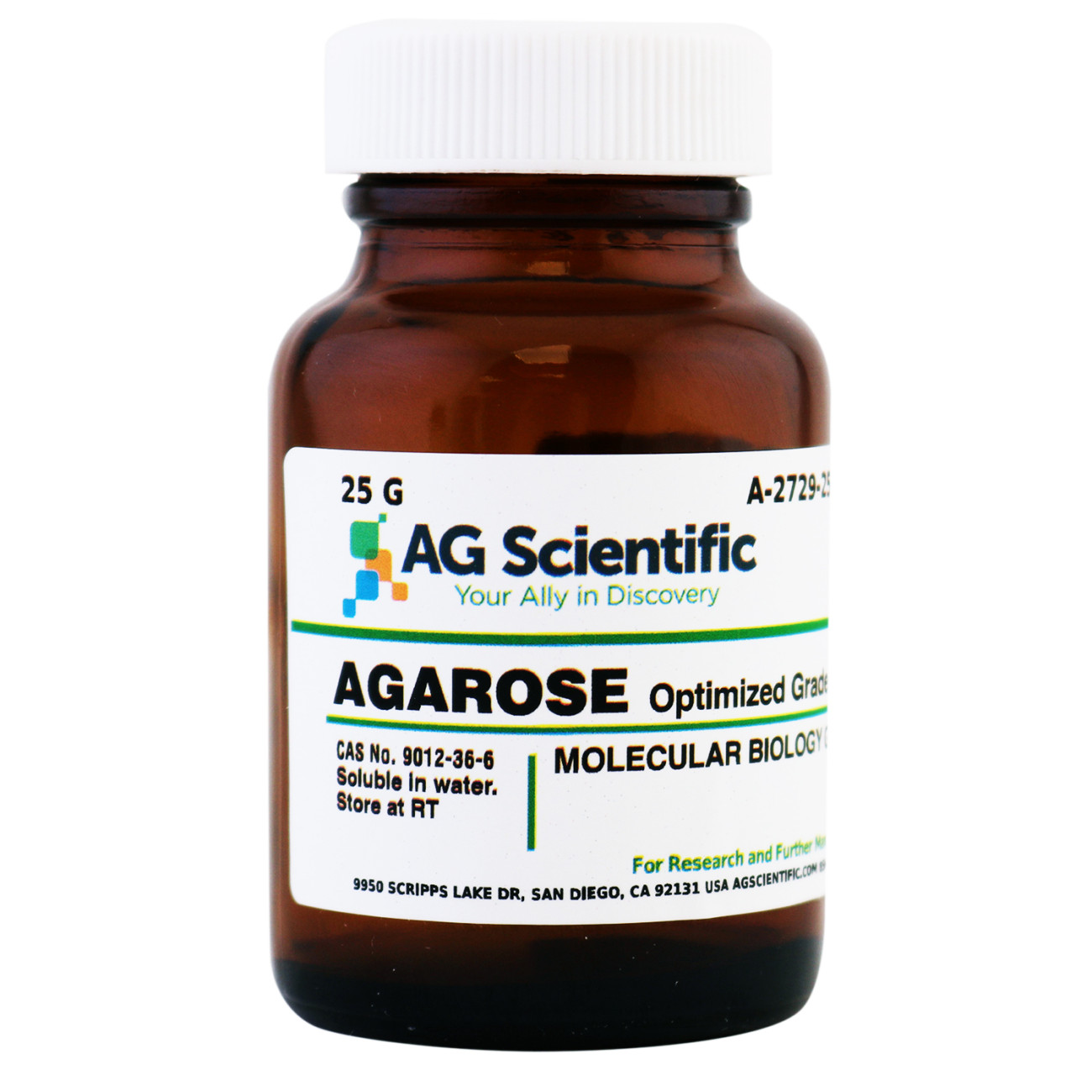 Agarose, for Routine Gel Electrophoresis, Molecular Biology Grade, High Gel Strength, 25 G