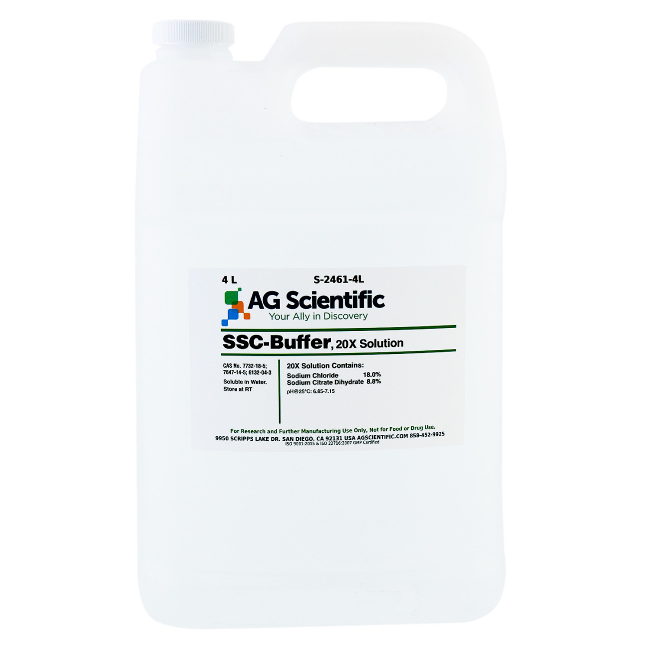 SSC [Saline-Sodium Citrate] Buffer 20X, Solution, 4 L