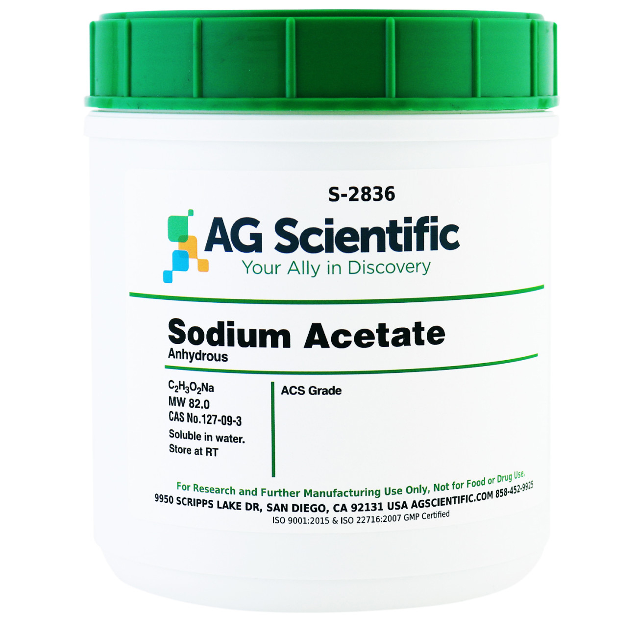 Sodium Acetate Anhydrous, ACS Grade, 5 KG