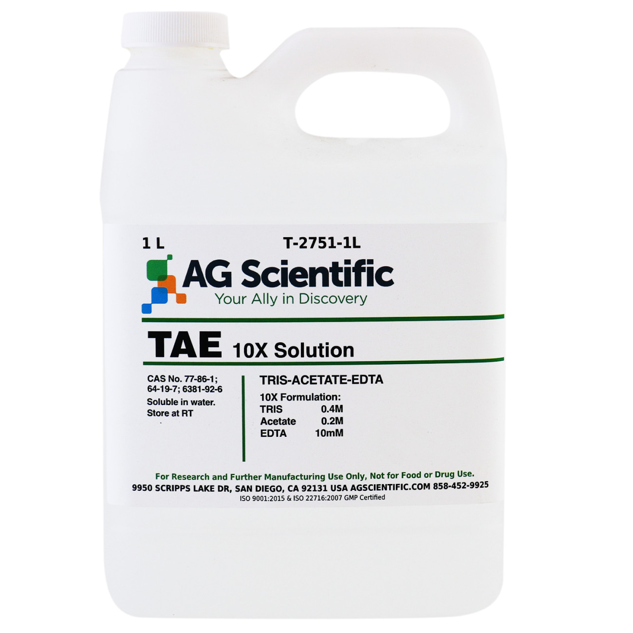 TAE [TRIS Acetate EDTA] 10X Solution, 1 L